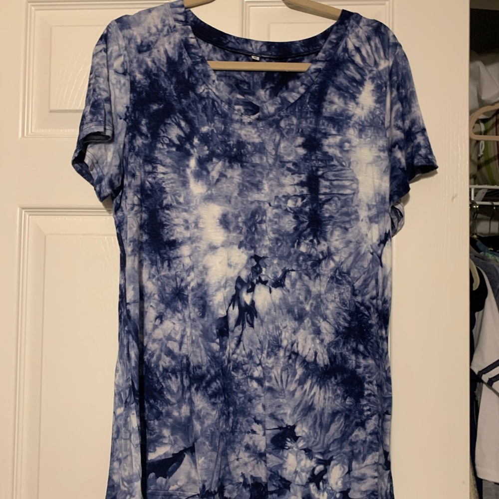 Blue tie dye shirt